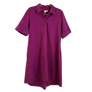 Chico’s | Short Sleeve Collared Purple Fuchsia Shirt Dress Pockets Size 2X